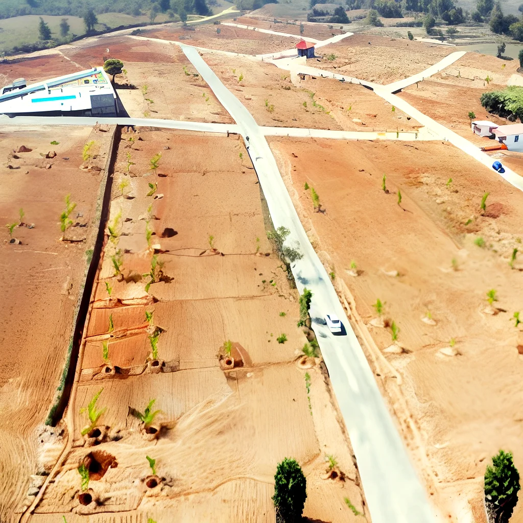 PVS Promoters coco farmland gated community aerial Hosur